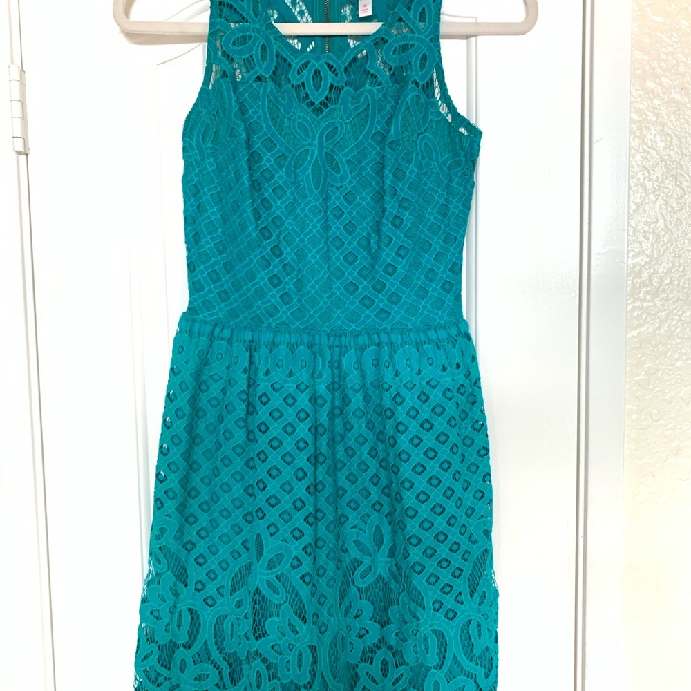 Xhilaration Teal Lace Dress - XS